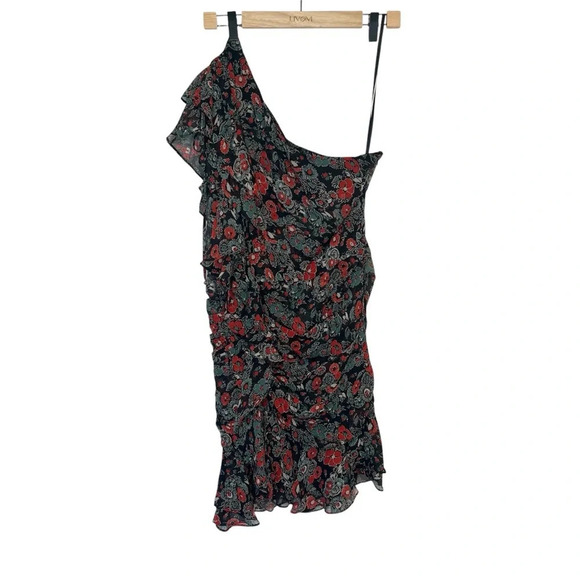 Veronica beard Ballard Dress Sz 6 - one  shoulder floral - Picture 6 of 13